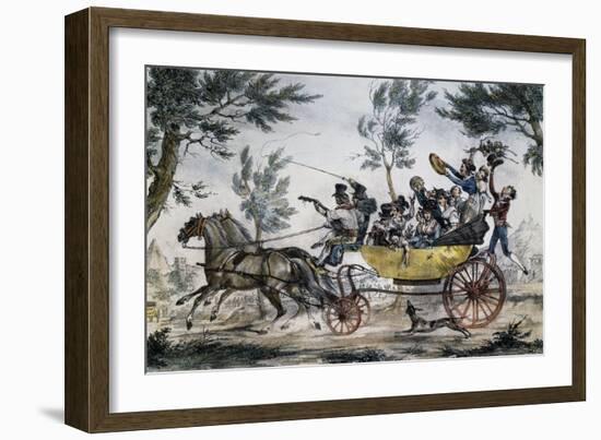 A Cabriolet (Carratella) Going to Testaccio, by Thomas, Rome, Italy, 19th Century-null-Framed Giclee Print