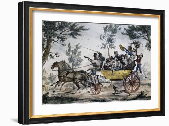 A Cabriolet (Carratella) Going to Testaccio, by Thomas, Rome, Italy, 19th Century-null-Framed Giclee Print