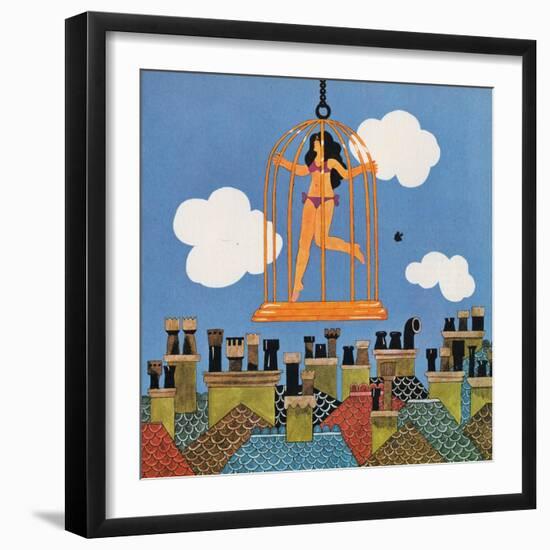 A Caged Bird, from 'Carnaby Street' by Tom Salter, 1970-Malcolm English-Framed Giclee Print