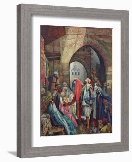 A Cairo Bazaar - the Della'L, 1875 (W/C Heightened with Bodycolour and Gum Arabic on Paper)-John Frederick Lewis-Framed Giclee Print