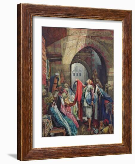 A Cairo Bazaar - the Della'L, 1875 (W/C Heightened with Bodycolour and Gum Arabic on Paper)-John Frederick Lewis-Framed Giclee Print