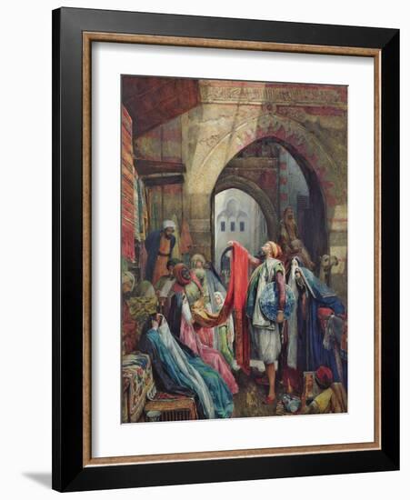 A Cairo Bazaar - the Della'L, 1875 (W/C Heightened with Bodycolour and Gum Arabic on Paper)-John Frederick Lewis-Framed Giclee Print