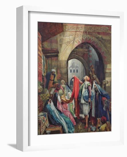 A Cairo Bazaar - the Della'L, 1875 (W/C Heightened with Bodycolour and Gum Arabic on Paper)-John Frederick Lewis-Framed Giclee Print