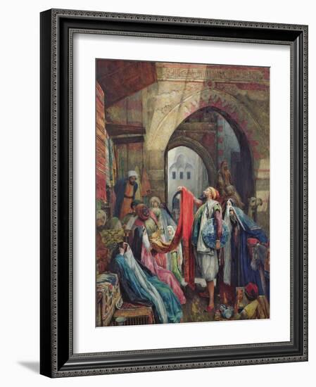 A Cairo Bazaar - the Della'L, 1875 (W/C Heightened with Bodycolour and Gum Arabic on Paper)-John Frederick Lewis-Framed Giclee Print