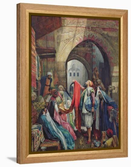 A Cairo Bazaar - the Della'L, 1875 (W/C Heightened with Bodycolour and Gum Arabic on Paper)-John Frederick Lewis-Framed Premier Image Canvas