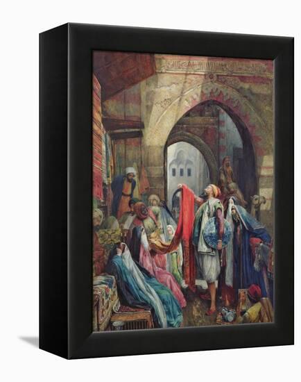 A Cairo Bazaar - the Della'L, 1875 (W/C Heightened with Bodycolour and Gum Arabic on Paper)-John Frederick Lewis-Framed Premier Image Canvas