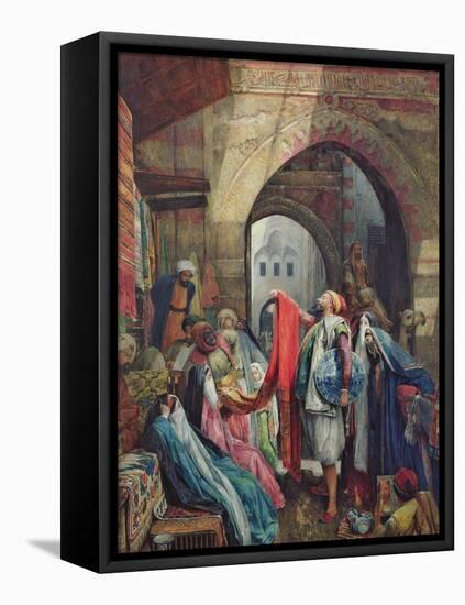 A Cairo Bazaar - the Della'L, 1875 (W/C Heightened with Bodycolour and Gum Arabic on Paper)-John Frederick Lewis-Framed Premier Image Canvas