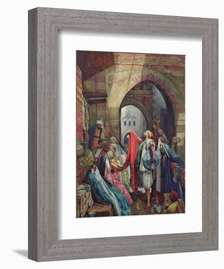 A Cairo Bazaar - the Della'L, 1875 (W/C Heightened with Bodycolour and Gum Arabic on Paper)-John Frederick Lewis-Framed Giclee Print