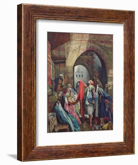 A Cairo Bazaar - the Della'L, 1875 (W/C Heightened with Bodycolour and Gum Arabic on Paper)-John Frederick Lewis-Framed Giclee Print