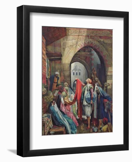 A Cairo Bazaar - the Della'L, 1875 (W/C Heightened with Bodycolour and Gum Arabic on Paper)-John Frederick Lewis-Framed Giclee Print