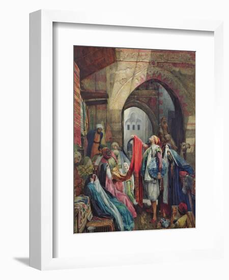 A Cairo Bazaar - the Della'L, 1875 (W/C Heightened with Bodycolour and Gum Arabic on Paper)-John Frederick Lewis-Framed Giclee Print