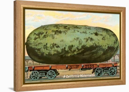A California Watermelon, on Flatbed Train Car-null-Framed Stretched Canvas