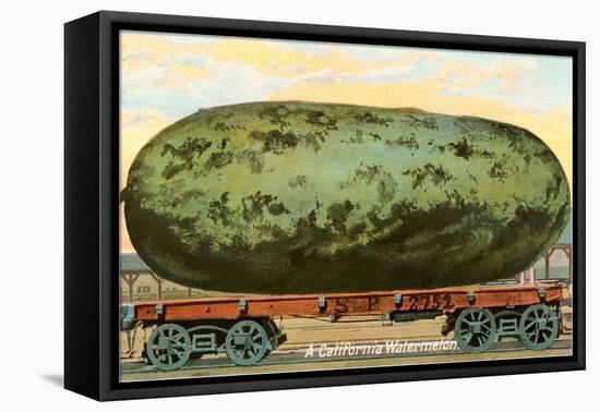 A California Watermelon, on Flatbed Train Car-null-Framed Stretched Canvas