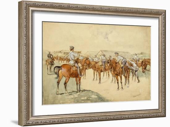 A Call to Arms ('Dragoons, Mount!') 1892-93 (W/C, Gouache, Pen & Ink, Pencil & Bodycolour on Paper)-Frederic Remington-Framed Giclee Print