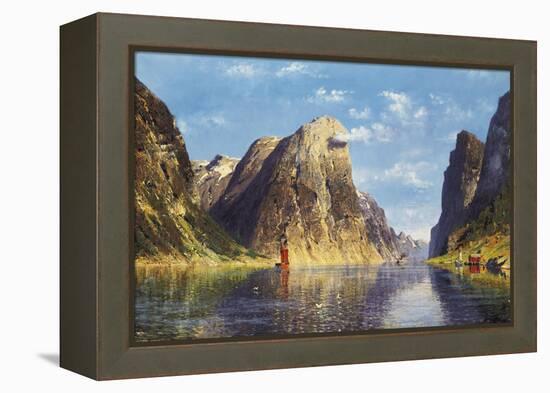 A Calm Day on the Fjord-Adelsteen Normann-Framed Premier Image Canvas