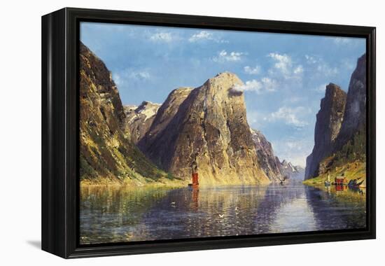 A Calm Day on the Fjord-Adelsteen Normann-Framed Premier Image Canvas