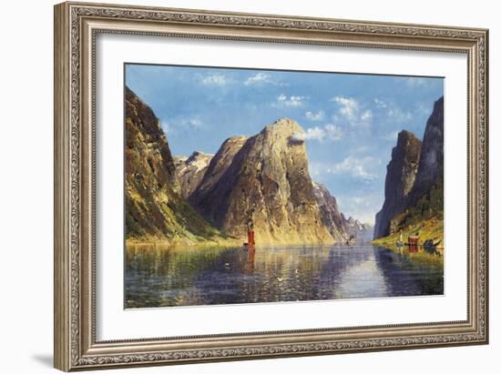 A Calm Day on the Fjord-Adelsteen Normann-Framed Giclee Print