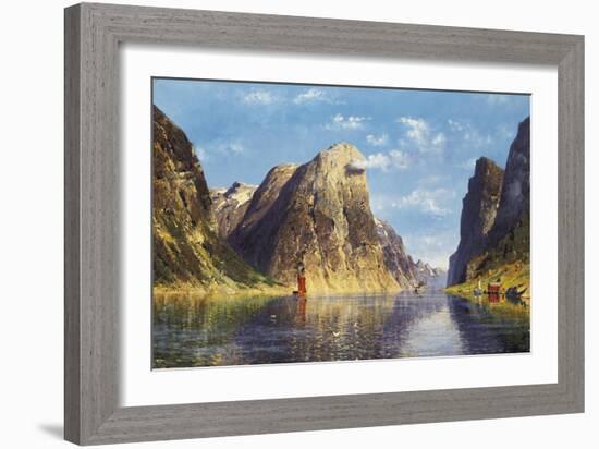 A Calm Day on the Fjord-Adelsteen Normann-Framed Giclee Print
