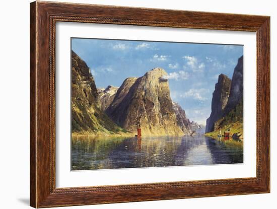 A Calm Day on the Fjord-Adelsteen Normann-Framed Giclee Print