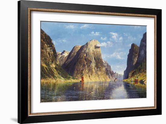 A Calm Day on the Fjord-Adelsteen Normann-Framed Giclee Print