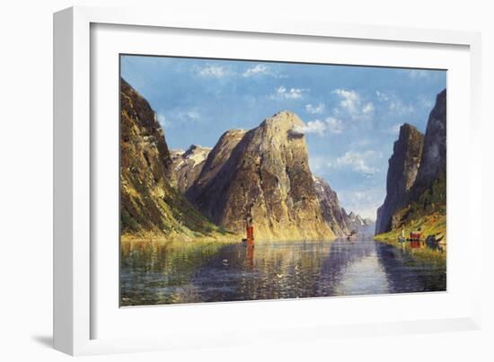 A Calm Day on the Fjord-Adelsteen Normann-Framed Giclee Print