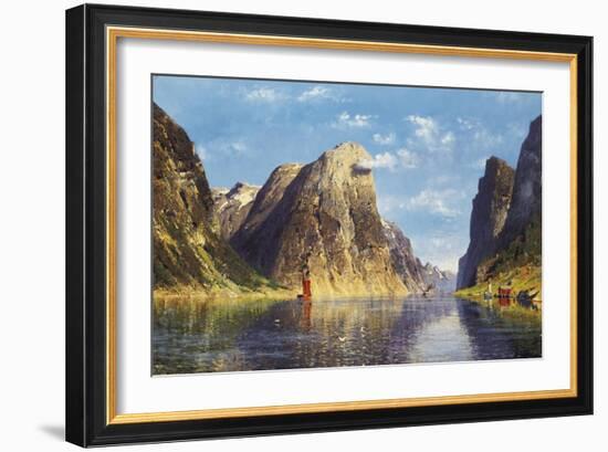 A Calm Day on the Fjord-Adelsteen Normann-Framed Giclee Print