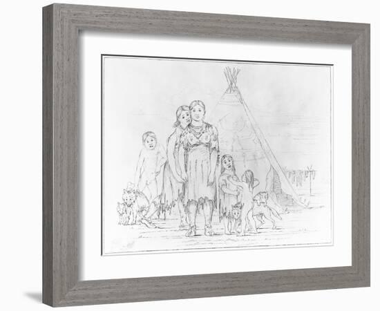 A Camanchee Family after George Catlin-null-Framed Giclee Print