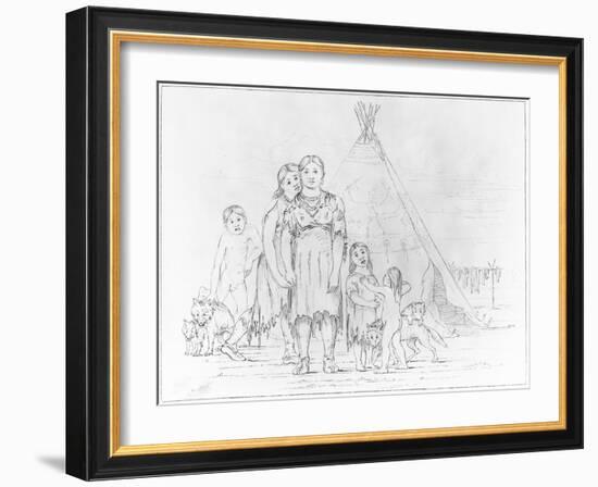 A Camanchee Family after George Catlin-null-Framed Giclee Print