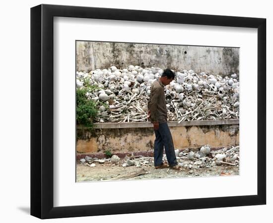 A Cambodian Man Walks Past One of the Many Killing Fields Sites-null-Framed Photographic Print