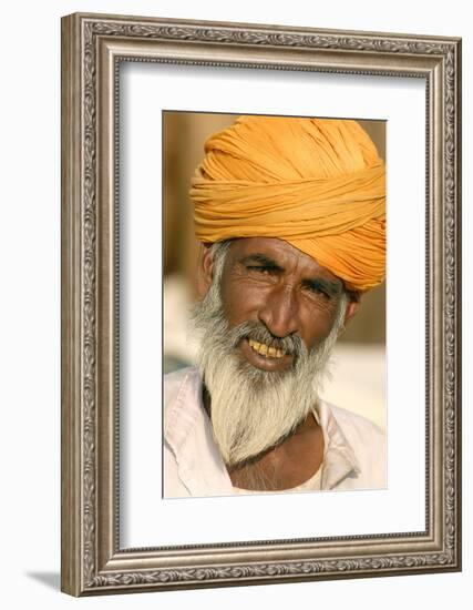 A Camel Breeder at the Pushkar Camel Fair, Rajasthan, Pushkar, India-David Noyes-Framed Photographic Print