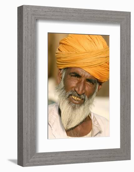 A Camel Breeder at the Pushkar Camel Fair, Rajasthan, Pushkar, India-David Noyes-Framed Photographic Print