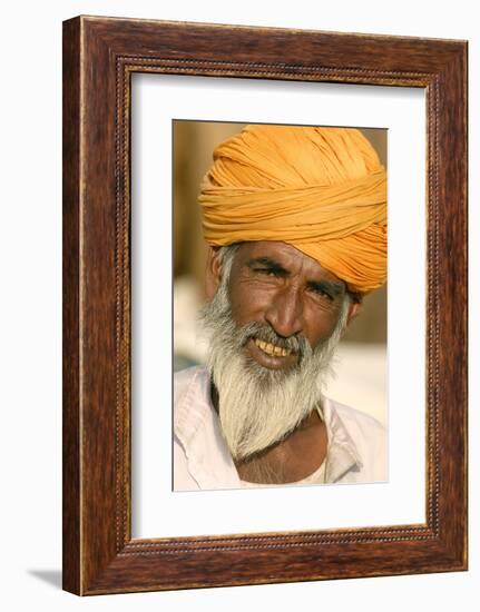 A Camel Breeder at the Pushkar Camel Fair, Rajasthan, Pushkar, India-David Noyes-Framed Photographic Print