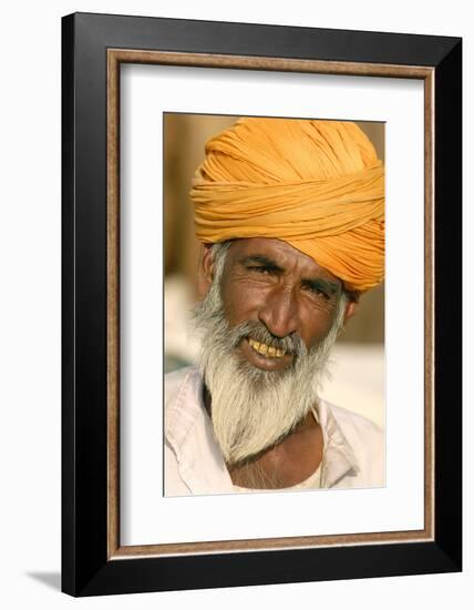 A Camel Breeder at the Pushkar Camel Fair, Rajasthan, Pushkar, India-David Noyes-Framed Photographic Print