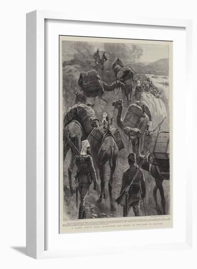 A Camel Convoy with Ammunition and Stores on the Road to Akasheh-John Charlton-Framed Giclee Print