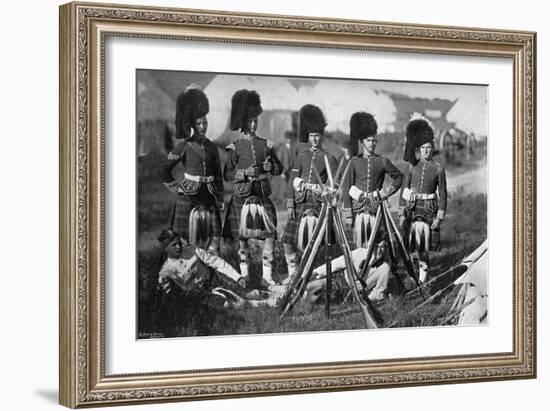 A Camp Guard of the Seaforth Highlanders at the New Forest Manoeuvres, Hampshire, 1896-Gregory & Co-Framed Giclee Print