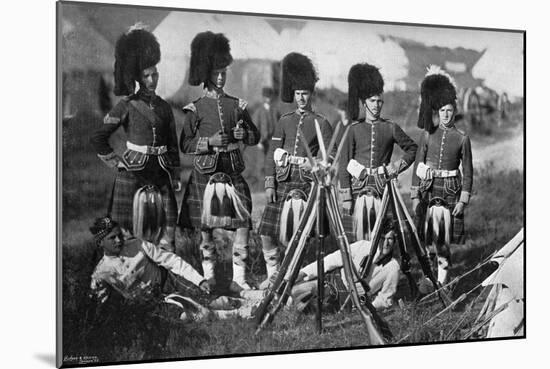 A Camp Guard of the Seaforth Highlanders at the New Forest Manoeuvres, Hampshire, 1896-Gregory & Co-Mounted Giclee Print