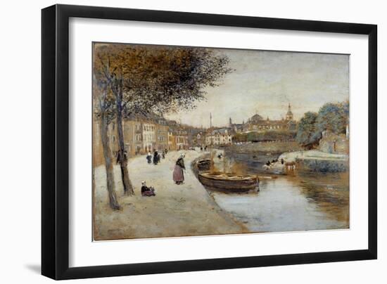 A Canal in Quimperle, 20Th Century (Oil on Canvas)-Jean Francois Raffaelli-Framed Giclee Print