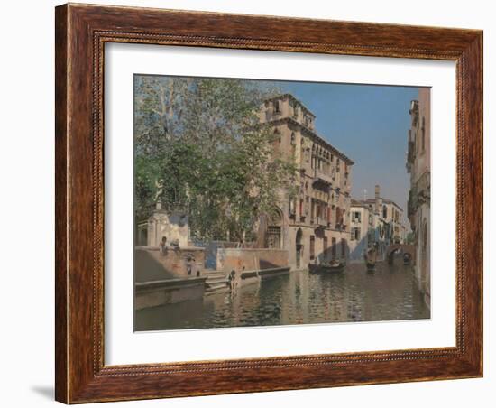 A Canal in Venice, c.1875-Martin Rico y Ortega-Framed Giclee Print