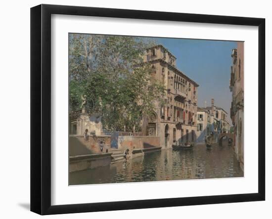 A Canal in Venice, c.1875-Martin Rico y Ortega-Framed Giclee Print