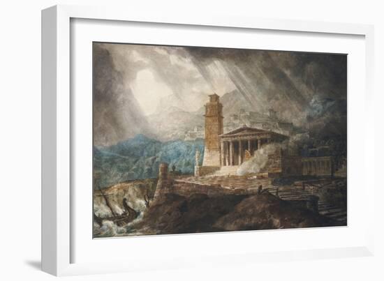 A Cappriccio of a Roman Port During a Storm-Joseph Michael Gandy-Framed Giclee Print