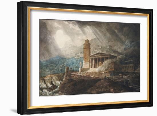 A Cappriccio of a Roman Port During a Storm-Joseph Michael Gandy-Framed Giclee Print