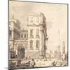 A Capriccio of a Venetian Palace Overlooking a Piazza with an Obelisk-Canaletto-Mounted Giclee Print