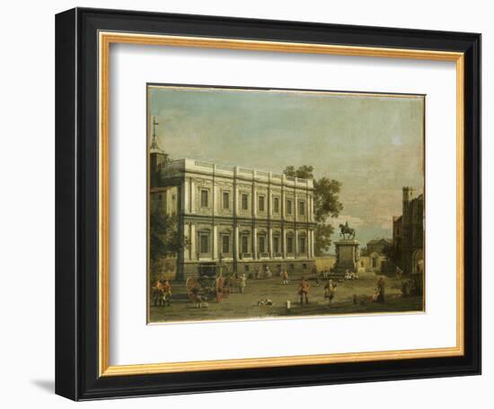 A Capriccio of Buildings in Whitehall, C.1754-Canaletto-Framed Giclee Print