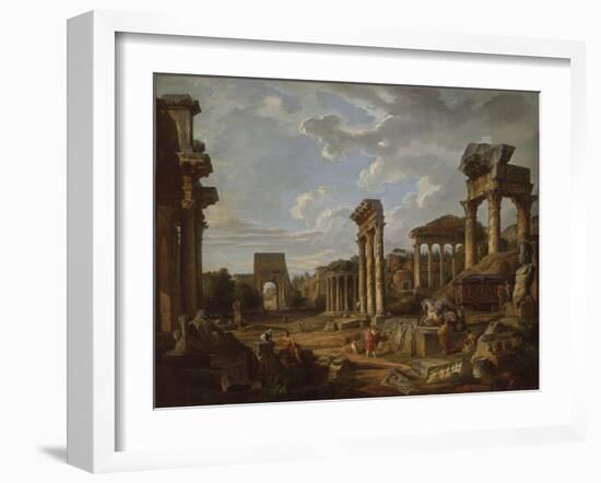 A Capriccio of the Roman Forum, 1741-Giovanni Paolo Pannini or Panini-Framed Giclee Print