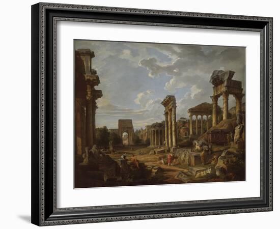 A Capriccio of the Roman Forum, 1741-Giovanni Paolo Pannini or Panini-Framed Giclee Print