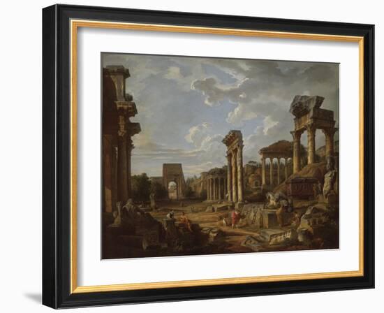 A Capriccio of the Roman Forum, 1741-Giovanni Paolo Pannini or Panini-Framed Giclee Print