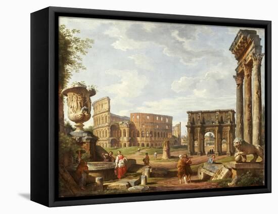 A Capriccio View of Rome, 1743-Giovanni Paolo Pannini-Framed Premier Image Canvas