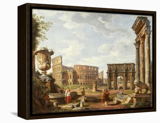 A Capriccio View of Rome, 1743-Giovanni Paolo Pannini-Framed Premier Image Canvas