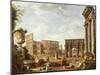 A Capriccio View of Rome with the Colosseum, the Arch of Constantine, 1743-Giovanni Paolo Pannini-Mounted Giclee Print