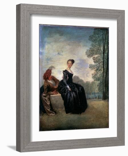 A Capricious Woman (La Boudeus), 1718-Jean-Antoine Watteau-Framed Giclee Print